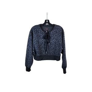 Victoria's Secret Cropped Animal Print Lace-up Sweatshirt S/P